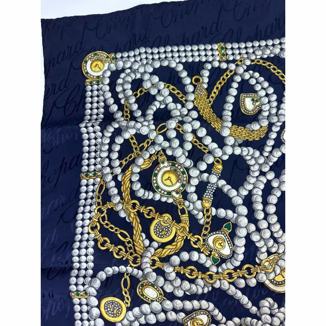 ショパール　Chopard大判スカーフ　シルク100% 首飾り　真珠　チェーン 8