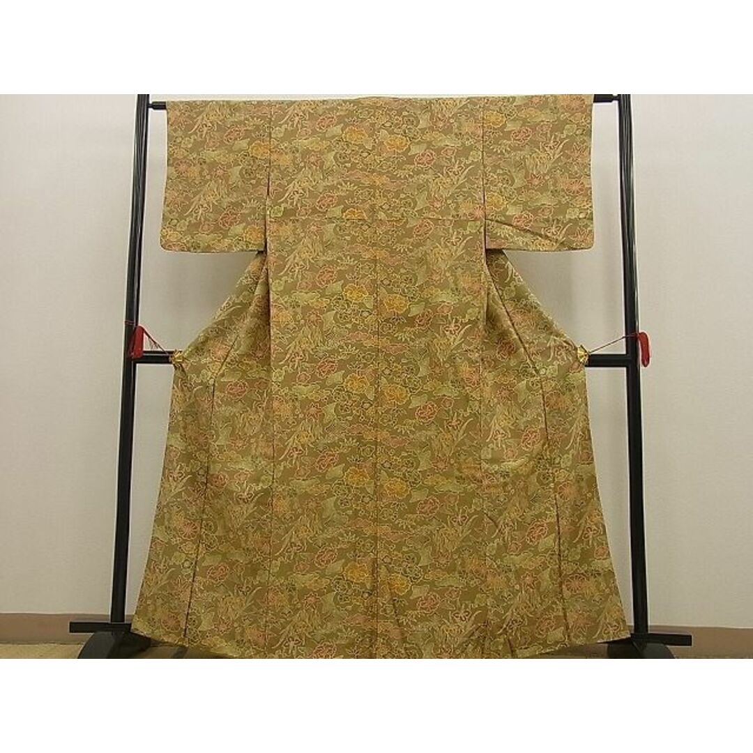 平和屋野田店■上質な小紋 草花文 逸品 n-je2845