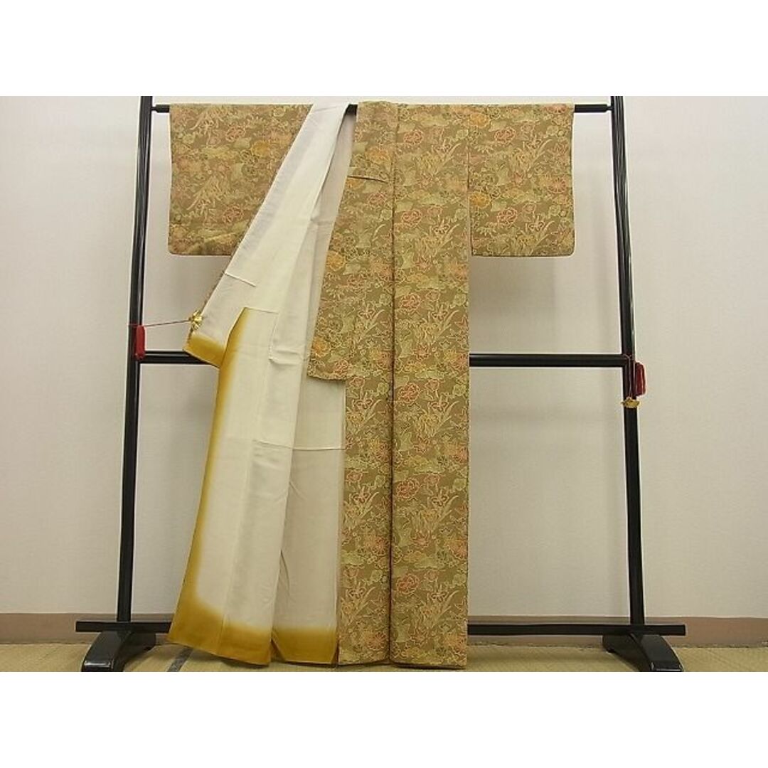 平和屋野田店■上質な小紋 草花文 逸品 n-je2845