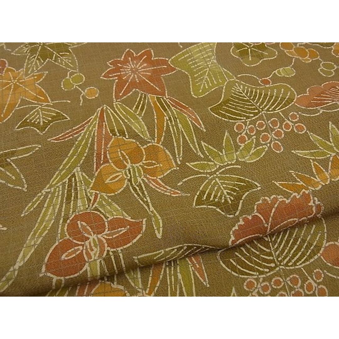 平和屋野田店■上質な小紋 草花文 逸品 n-je2845