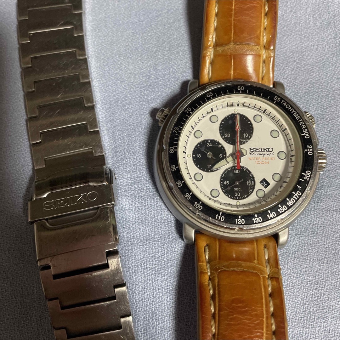 SEIKO イタリアンツナクロノグラフ白文字盤 100m防水 希少 逆輸入