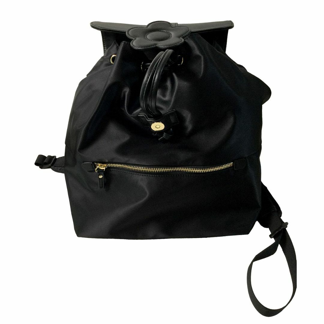 MARY QUANT(マリークワント)のMARY QUANT ナイロンデイジー フラップ リュック 黒 マリークワント レディースのバッグ(リュック/バックパック)の商品写真