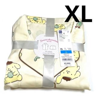 ジーユー(GU)のGU サテンパジャマ サンリオ ポムポムプリン 半袖 ナチュラル XL *(パジャマ)