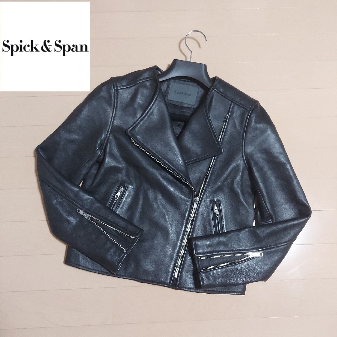 (極美品)Spick&Span 本革 レザー ジャケット ノーカラー ブラック | フリマアプリ ラクマ