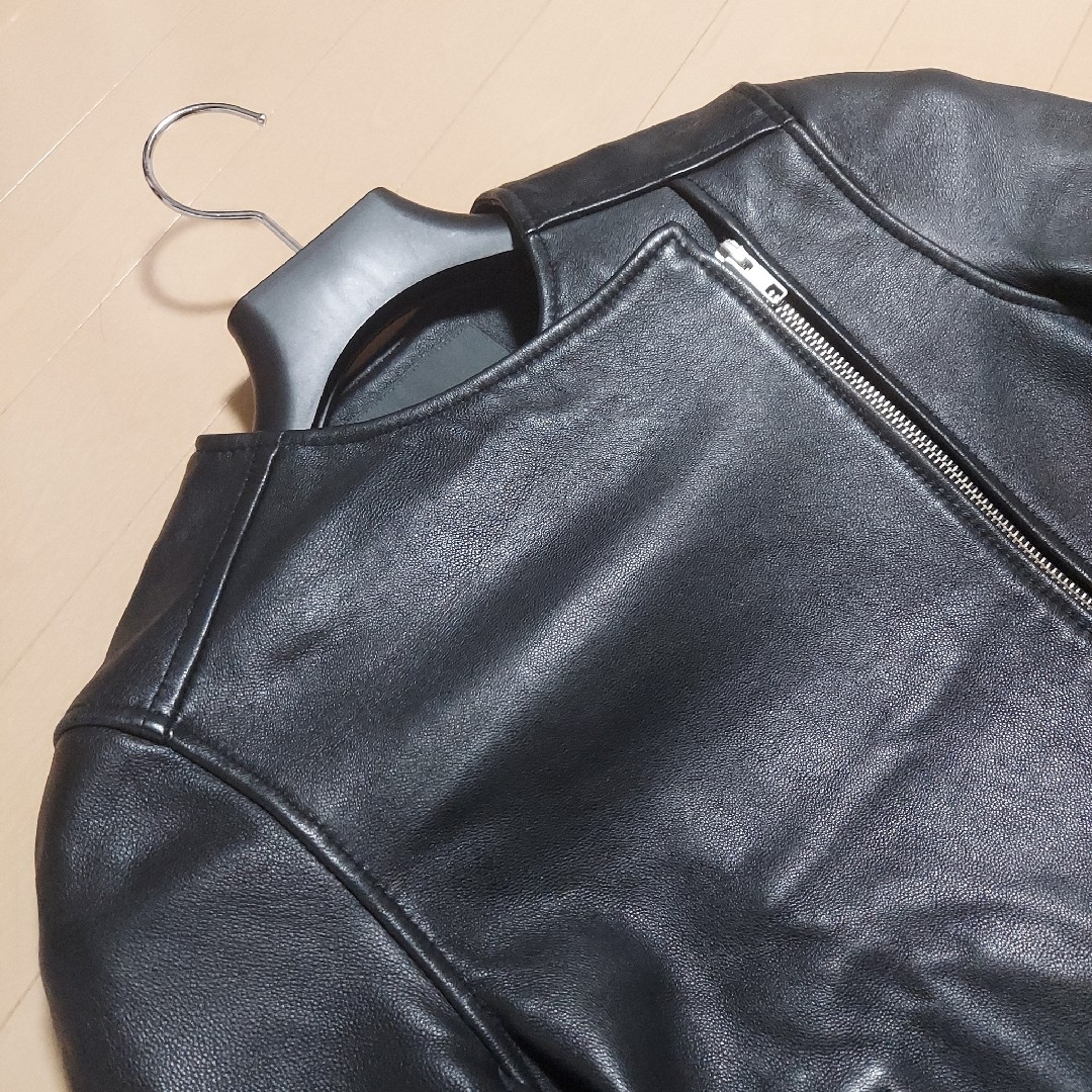 ZARA レザージャケット グリーン 上質 - ジャケット・アウター