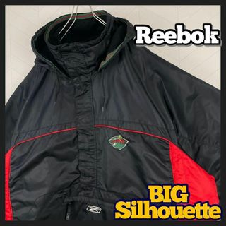 【ビックサイズ2XL】リーボックreebox ハーフジップナイロンジャケット　黒