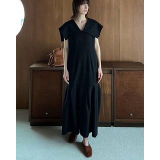 クラネ(CLANE)のCLANE クラネ  Big collar One Piece 1 ブラック(ロングワンピース/マキシワンピース)