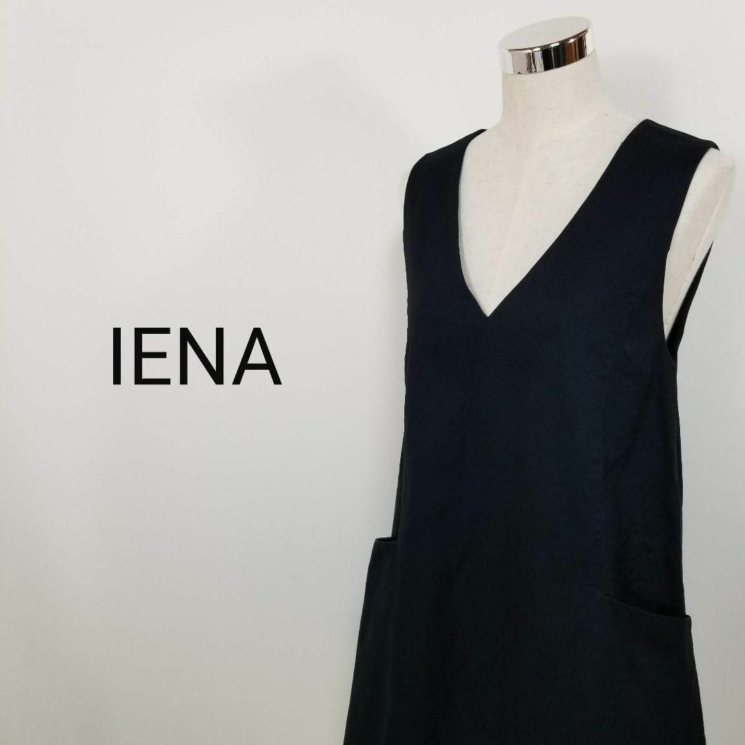 IENA(イエナ)のイエナIENAコットンノースリーブワンピース38サイズMチュニック黒ベイクルーズ レディースのトップス(チュニック)の商品写真
