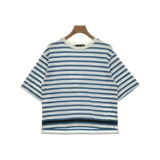 ドゥロワー(Drawer)のDrawer Tシャツ・カットソー 1(S位) 白x青x黒(ストライプ) 【古着】【中古】(カットソー(半袖/袖なし))