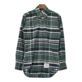 トムブラウン(THOM BROWNE)のTHOM BROWNE カジュアルシャツ 0(S位) 緑x白x紺(チェック) 【古着】【中古】(シャツ)