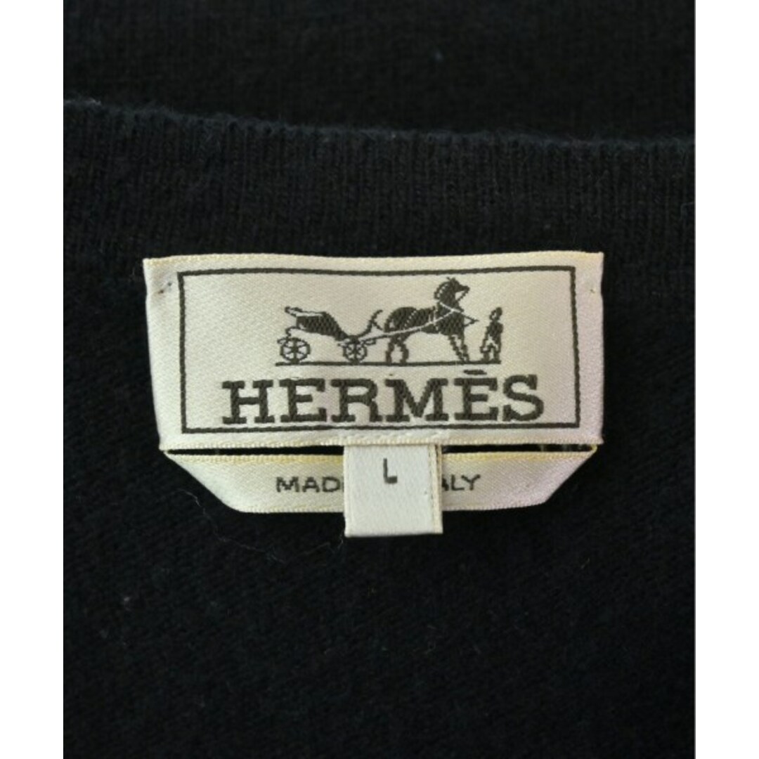 HERMES エルメス ニット・セーター L 黒xグレーx白等