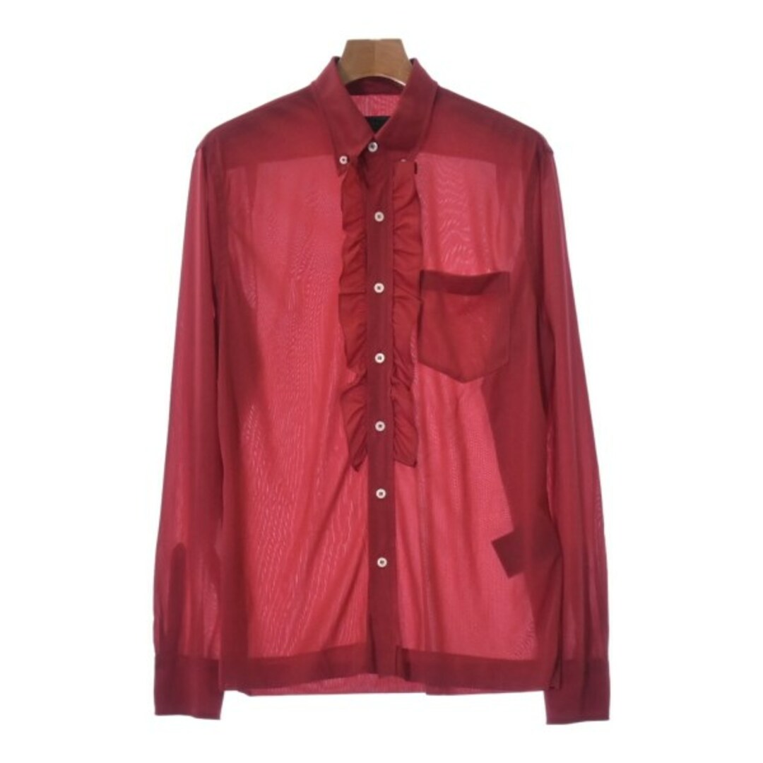 PRADA プラダ ドレスシャツ 39(M位) 赤あり光沢
