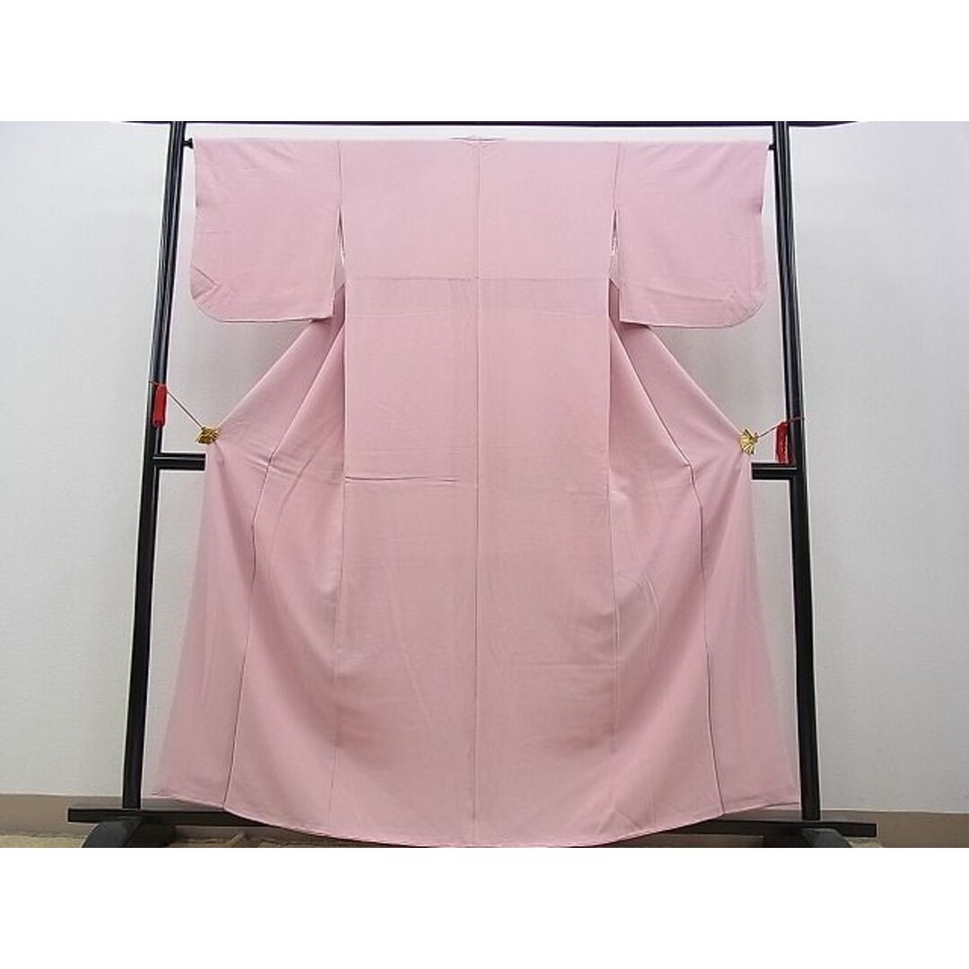 平和屋野田店■上質な色無地 珊瑚色 逸品 n-kv1148