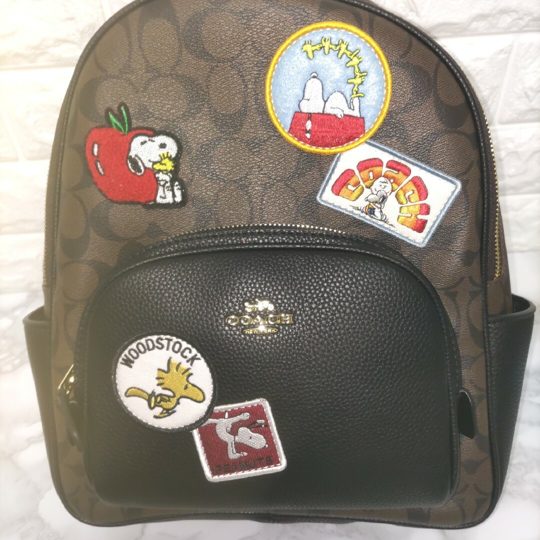 COACH - COACH コーチ スヌーピー コラボ リュック ブラウン ワッペン
