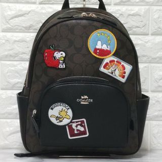 COACH - COACH コーチ スヌーピー コラボ リュック ブラウン ワッペン ...