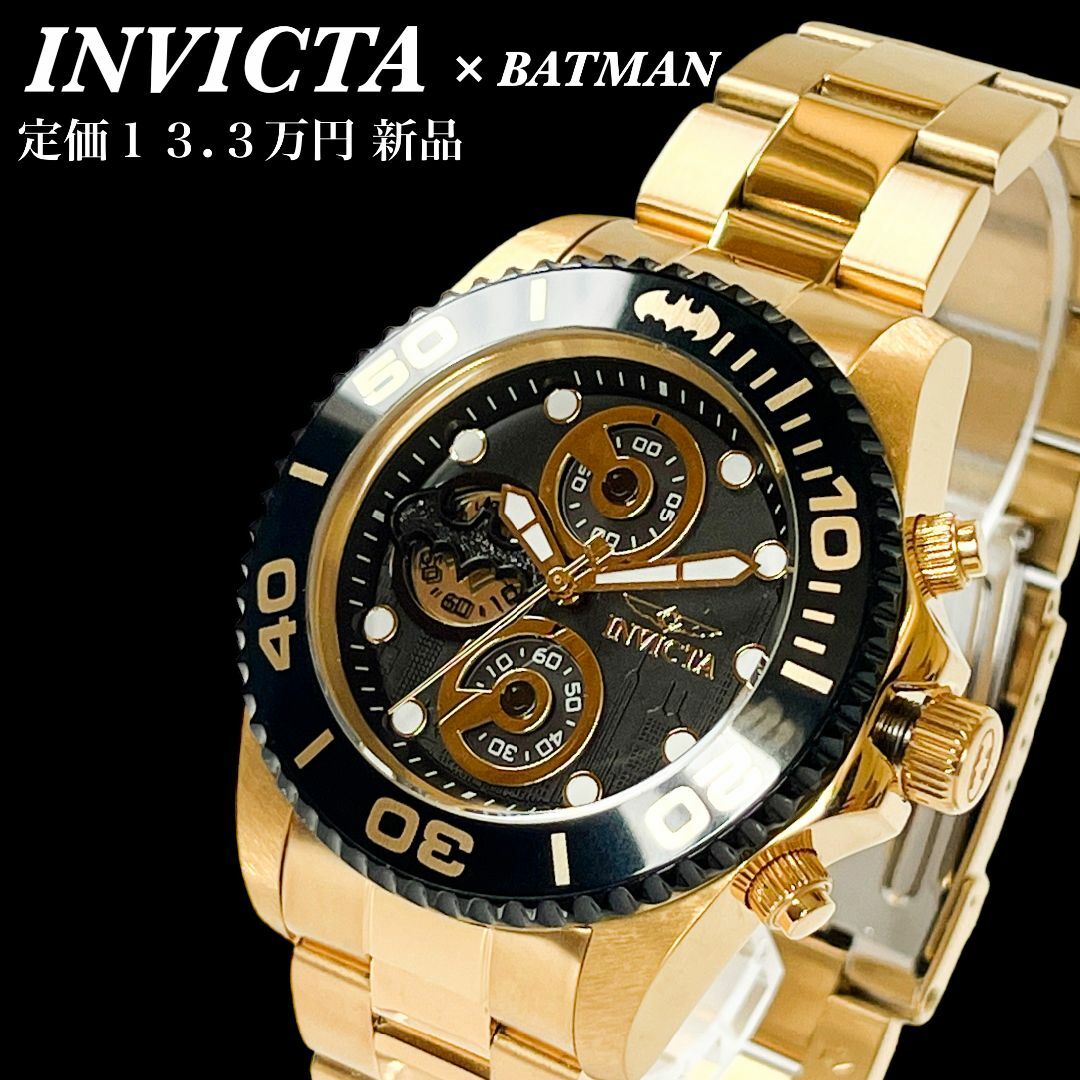 クォーツ電池式ケース素材【新品未使用】定価13.3万★INVICTA x BATMAN メンズ腕時計