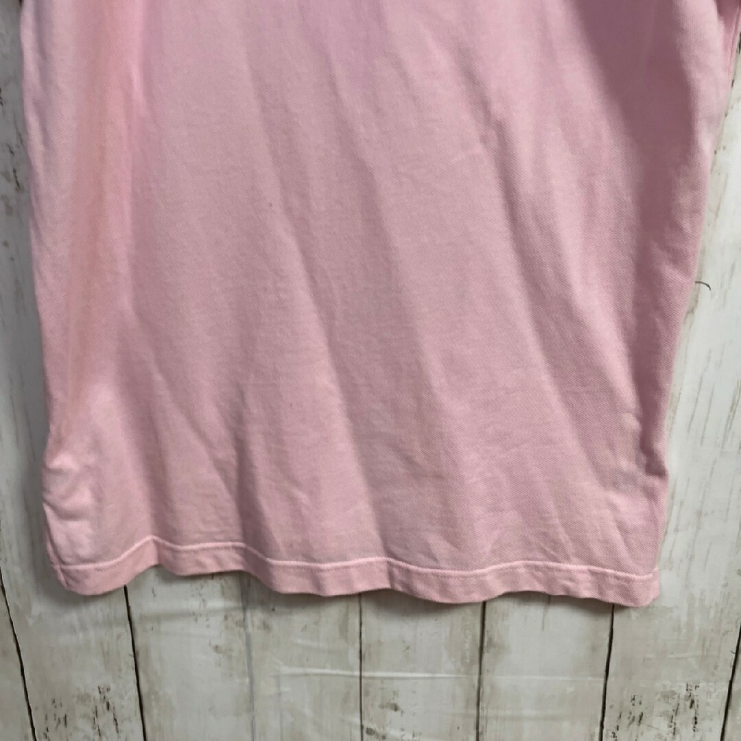 adidas(アディダス)のadidas ロゴ刺繍　ピンク　ポロシャツ　デカロゴ　Mサイズ メンズのトップス(ポロシャツ)の商品写真