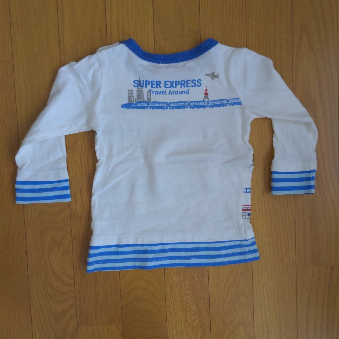 マザウェイズ　電車柄長袖Tシャツ キッズ/ベビー/マタニティのキッズ服男の子用(90cm~)(Tシャツ/カットソー)の商品写真