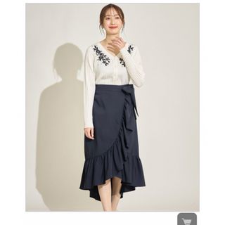 トッコクローゼット(TOCCO closet)のリボン付きラッフルフリルラップスカート(ロングワンピース/マキシワンピース)