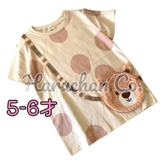 ネクスト(NEXT)の●未使用●5-6才　ドット柄　くまちゃん　ポシェット　Tシャツ(Tシャツ/カットソー)