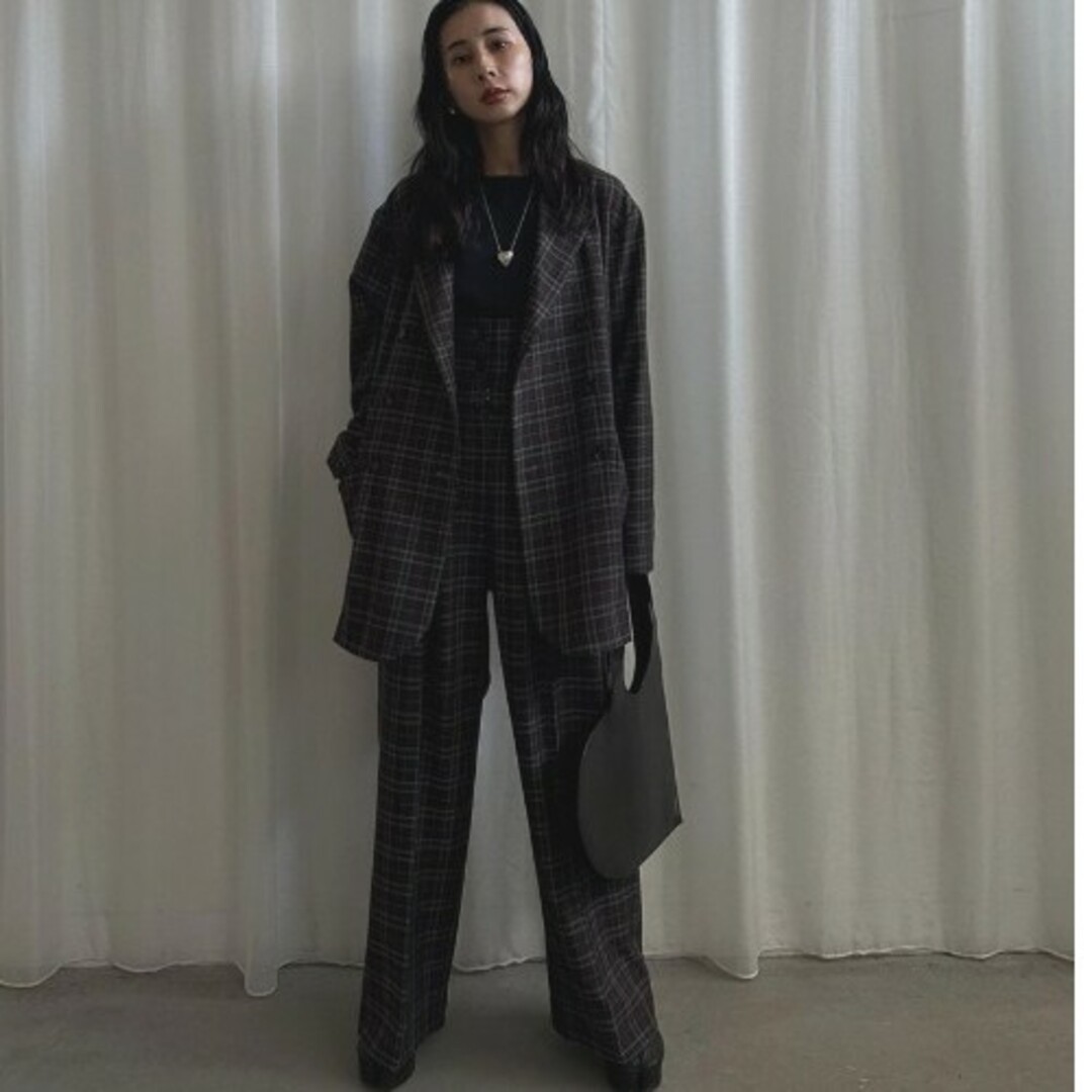 Ameri VINTAGE(アメリヴィンテージ)のAmeriVINTAGE 2WAY WIDE BELT CHECK PANTS レディースのパンツ(カジュアルパンツ)の商品写真