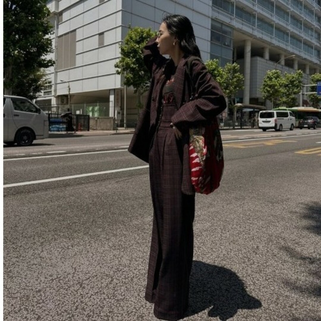 Ameri VINTAGE(アメリヴィンテージ)のAmeriVINTAGE 2WAY WIDE BELT CHECK PANTS レディースのパンツ(カジュアルパンツ)の商品写真