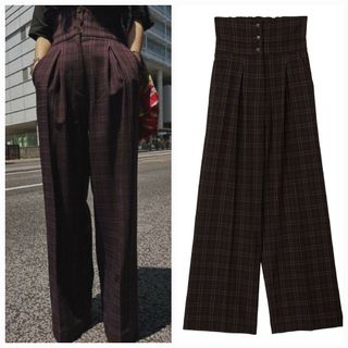 アメリヴィンテージ(Ameri VINTAGE)のAmeriVINTAGE 2WAY WIDE BELT CHECK PANTS(カジュアルパンツ)