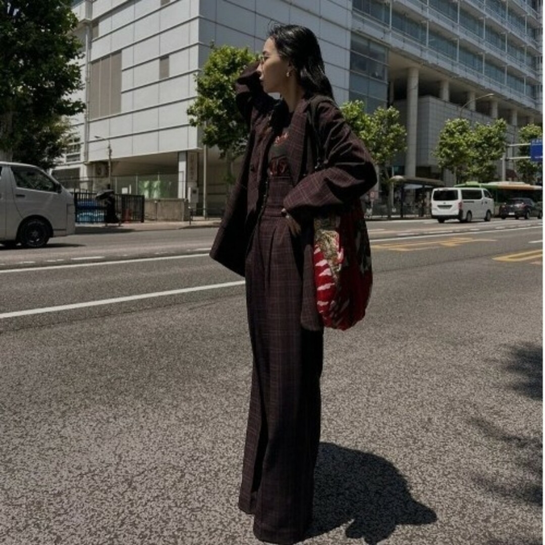 Ameri VINTAGE(アメリヴィンテージ)のAmeriVINTAGE 2WAY WIDE BELT CHECK PANTS レディースのパンツ(カジュアルパンツ)の商品写真