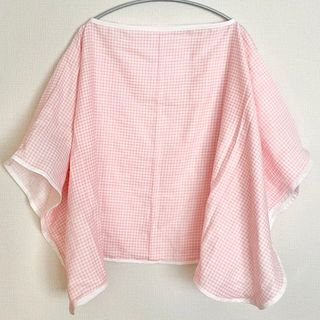 ハンドメイド　授乳ケープ　ダブルガーゼ　ギンガムチェック(マタニティパジャマ)