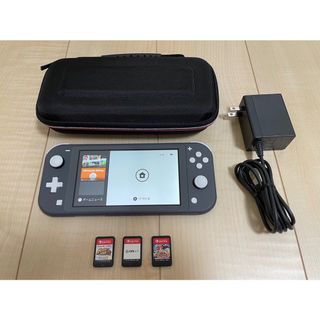 ニンテンドースイッチ(Nintendo Switch)のお得✨美品Nintendo Switch Lite本体＋ソフト3本＋ケース付✨(家庭用ゲーム機本体)