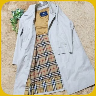 バーバリーロンドン 比翼 ステンカラーコート BURBERRY ノバチェック-