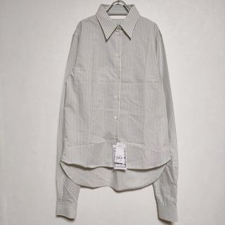 エムエムシックス(MM6)のMM6/Maison Margiela 新品 定価59400円 ストライプBIGシャツ ブラウス シャツ 22SS ブルー レディース エムエム6/メゾンマルジェラ【中古】3-0827M∞(シャツ/ブラウス(長袖/七分))