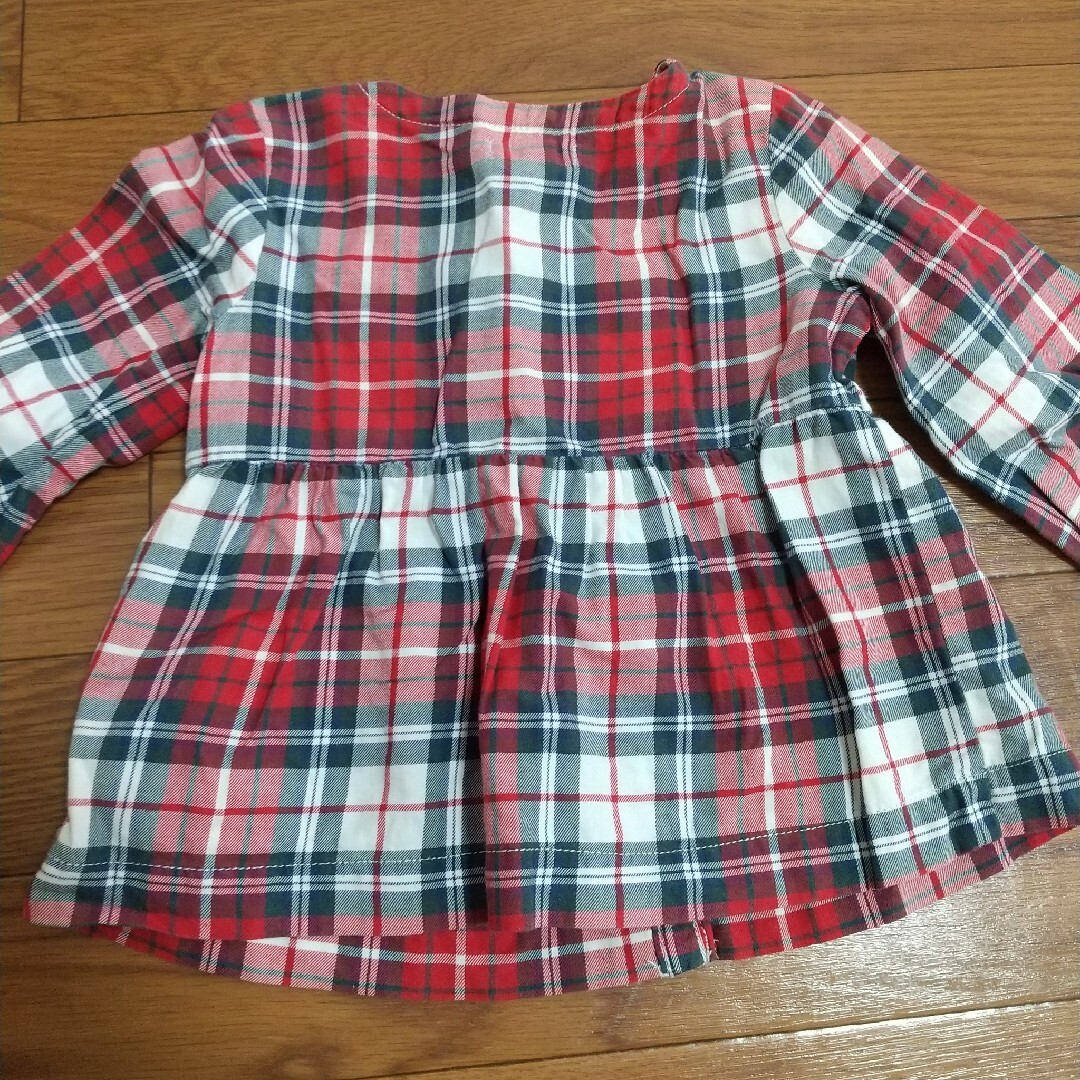 babyGAP(ベビーギャップ)の女の子 キッズ 長袖 チェックシャツ ベビー ギャップ キッズ/ベビー/マタニティのキッズ服女の子用(90cm~)(ブラウス)の商品写真