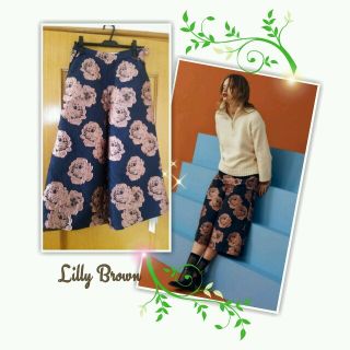 リリーブラウン(Lily Brown)の新品TAG付☆Lilly Brown★花柄ジャガードワイドパンツ(その他)