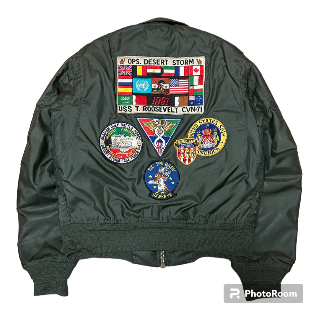70s 初期型 米軍実物 cwu-36p フライトジャケット M ワッペン多数