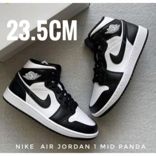 ジョーダン(Jordan Brand（NIKE）)の【新品】NIKE AIR JORDAN 1 MID  パンダ　ホワイト/ブラック(スニーカー)