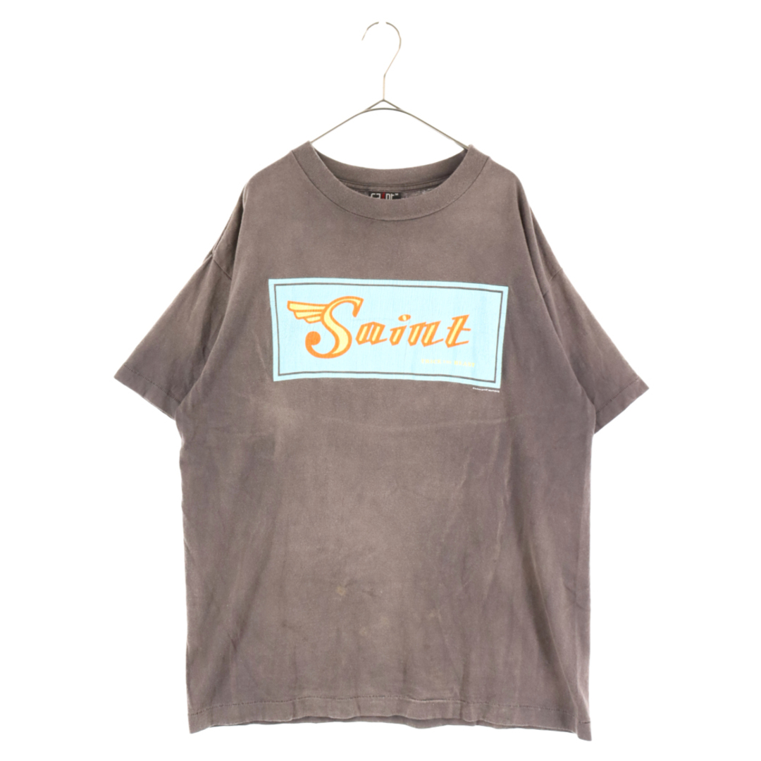 SAINT MICHAEL セントマイケル 23SS SS TEE TROMPE LE MND SM-S22-0000-014 ヴィンテージ加工トロンプ ロゴ プリント 半袖Tシャツ カットソー ブラック SM-S22-0000-014