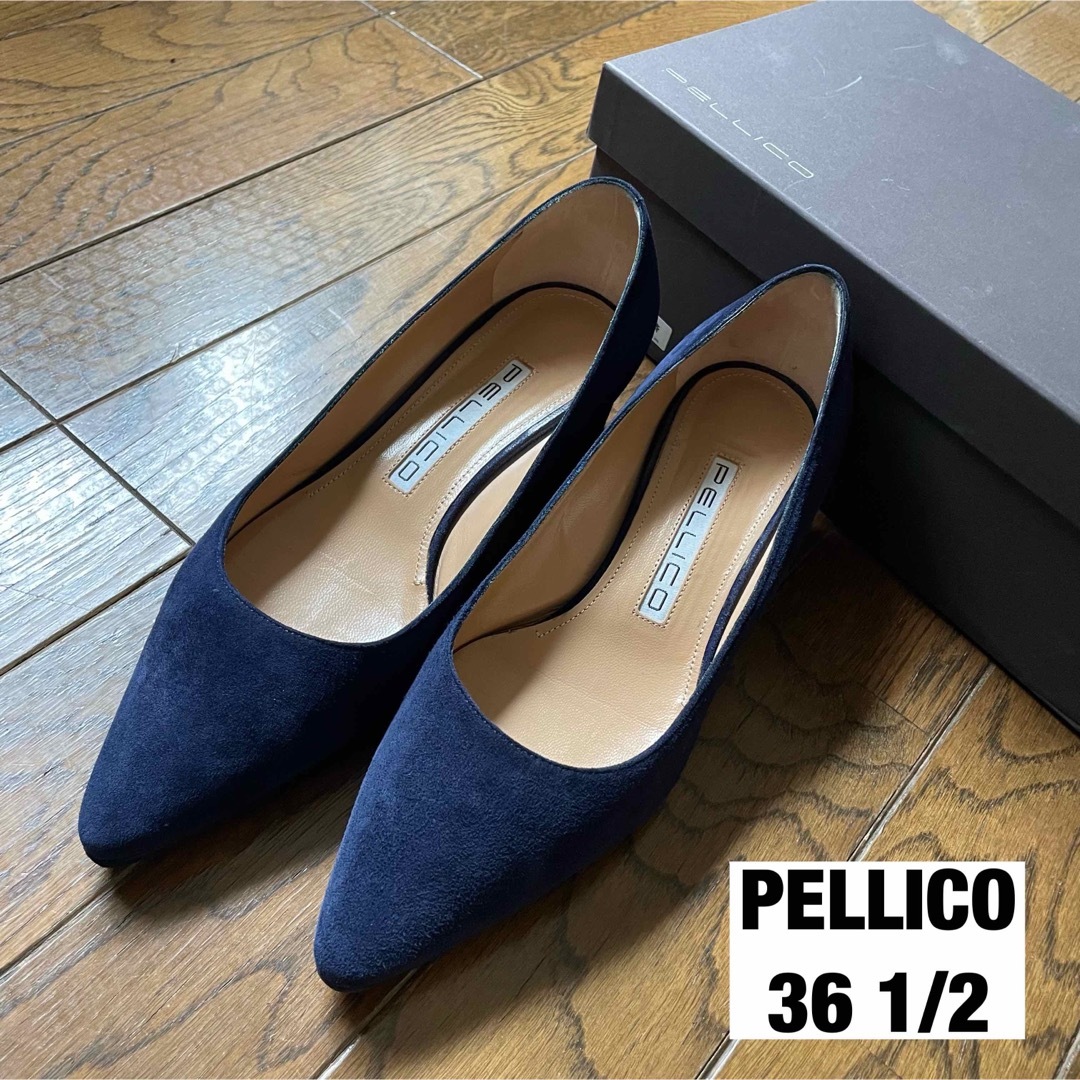 36.5 PELLICO ANDREA パンプス ネイビー ローヒール ペリーコ