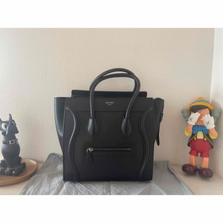 セリーヌ(celine)の美品　正規品　Celine ラゲージ　ブラック　(ハンドバッグ)