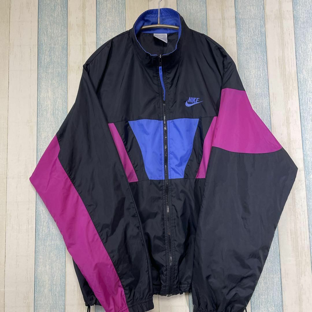 ビンテージナイキNike 銀タグナイロン マルチカラー 良配色 人気メンズ古着