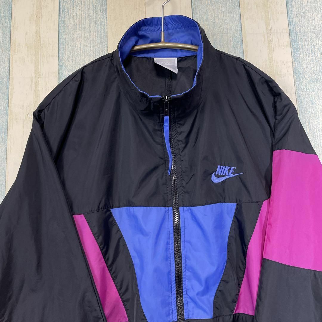 ビンテージナイキNike 銀タグナイロン マルチカラー 良配色 人気メンズ古着