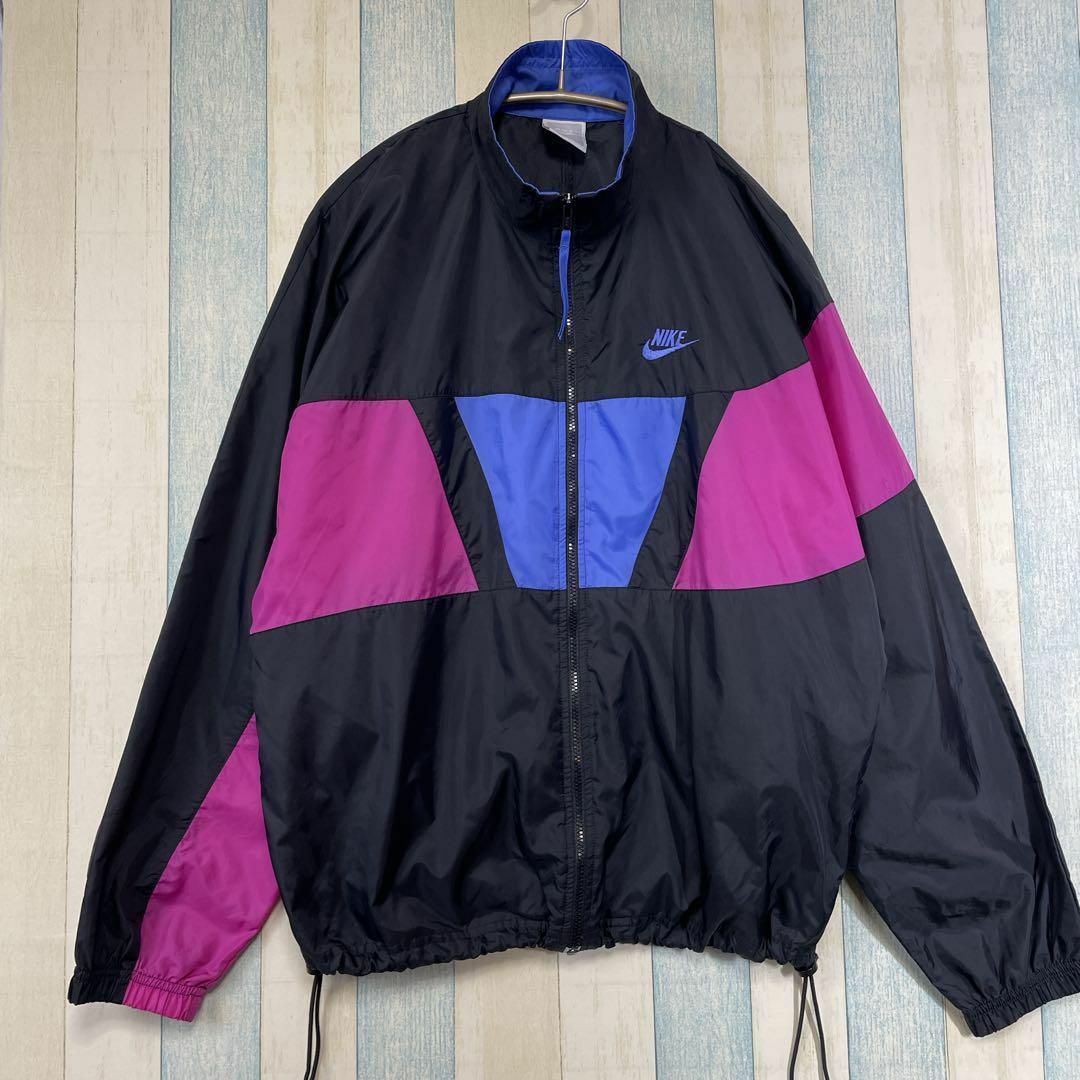 ビンテージナイキNike 銀タグナイロン マルチカラー 良配色 人気メンズ古着
