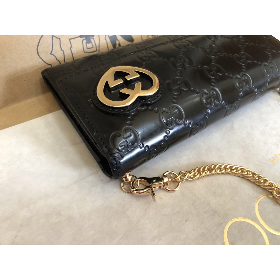 Gucci(グッチ)の【美品】GUCCI グッチ ラブリーハート 長財布チェーンショルダー ウォレット レディースのファッション小物(財布)の商品写真