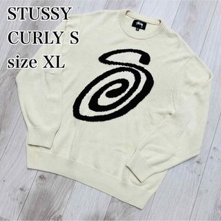 【新作・即完売】STUSSY ステューシー XL 全面ロゴ ジャガード ニット