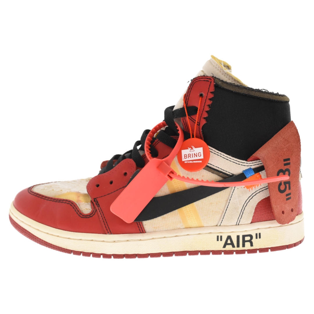 NIKE ナイキ ×OFF-WHITE THE 10 AIR JORDAN 1 CHICAGO ×オフホワイト ザテン エアジョーダン1 シカゴ ハイカットスニーカー AA3834-101 ホワイト/レッド US10.5/28.5cm300センチワイズ