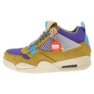 ナイキ(NIKE)のNIKE ナイキ ×UNION AIR JORDAN 4 SP DESERT MOSS ユニオン エアジョーダン4 デザートモス ハイカットスニーカー イエロー/パープル US9.5/27.5cm DJ5718-300(スニーカー)