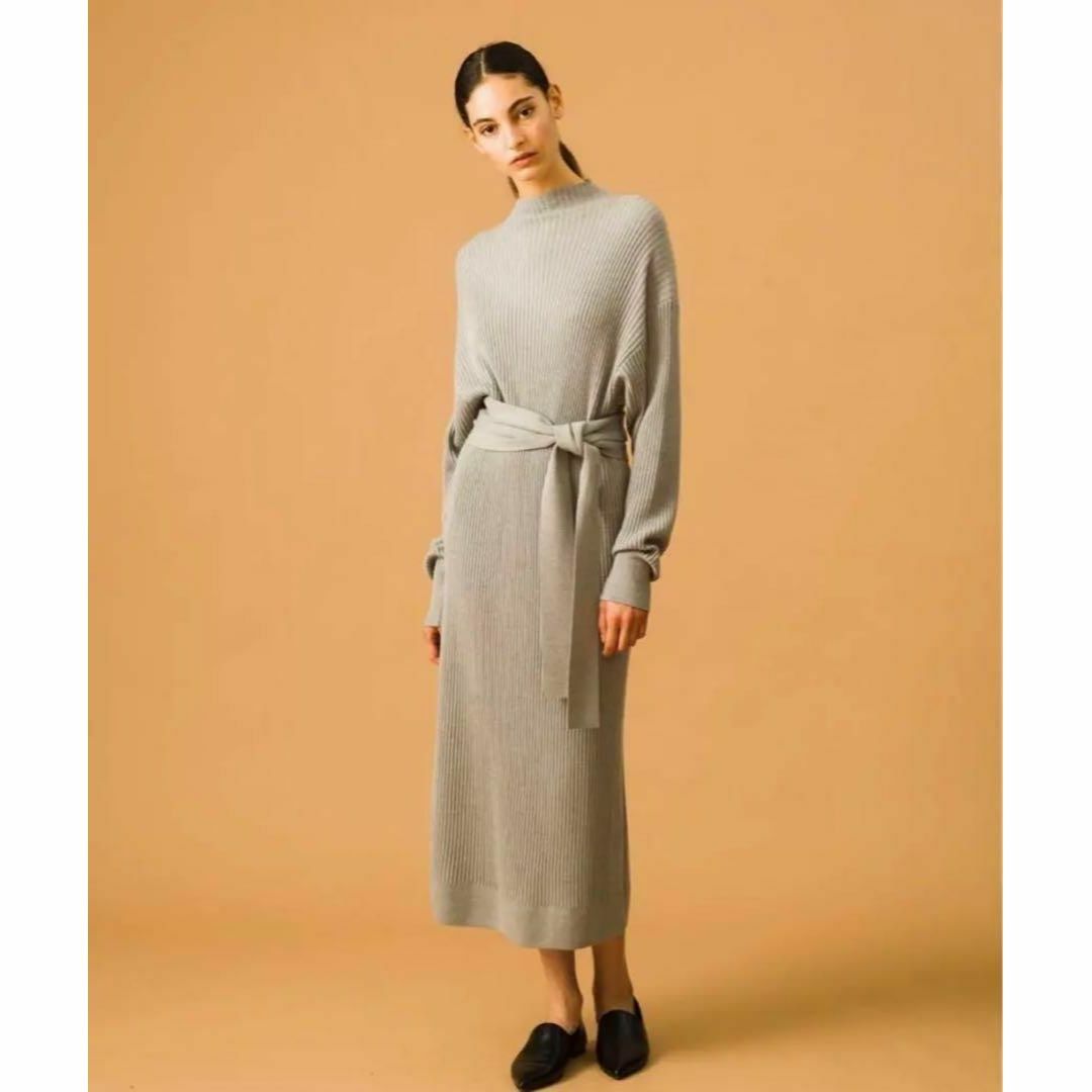 極美品✨ エブール ウール リブニット ハイネック ロングワンピース