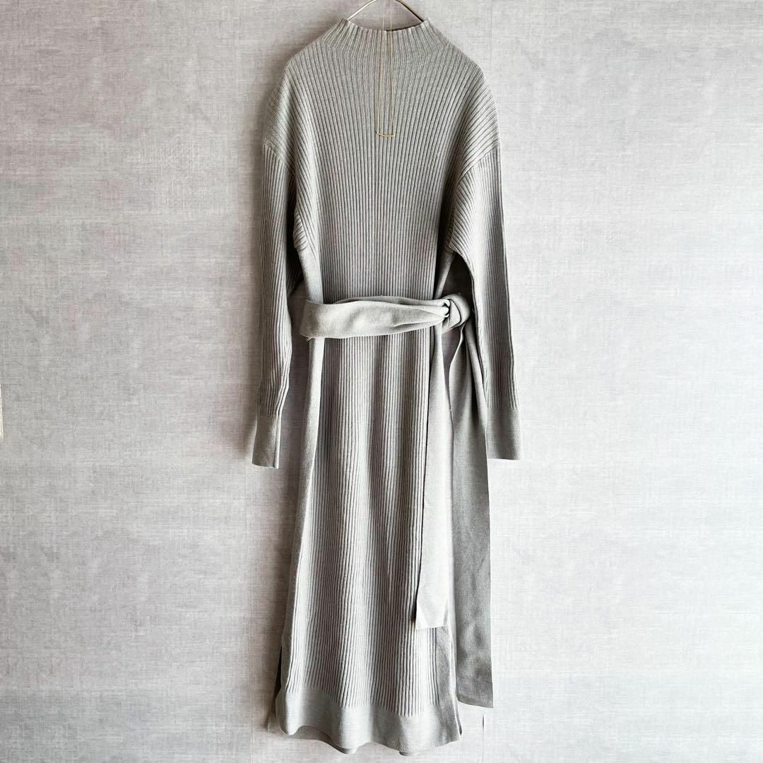 極美品✨ エブール ウール リブニット ハイネック ロングワンピース