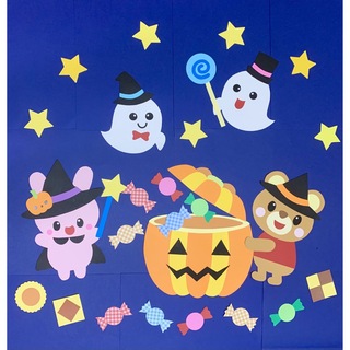 壁面飾り　ハロウィン　動物　かぼちゃ　キャンディ　保育園　幼稚園　施設　大きめ(その他)