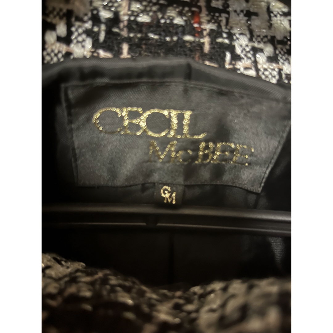 CECIL McBEE(セシルマクビー)のCECIL Mc BEEチェックツイードコート レディースのジャケット/アウター(ピーコート)の商品写真